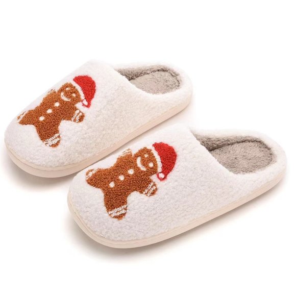 Gingerbread Christmas Slippers - Picture 1 of 3